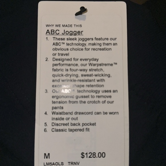 NWT Lululemon Men’s ABC Jogger *Warpstreme TRNV True Navy size XS S M  L XL XXL - Picture 8 of 11
